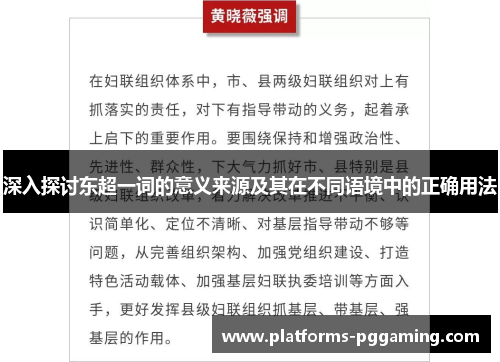 深入探讨东超一词的意义来源及其在不同语境中的正确用法